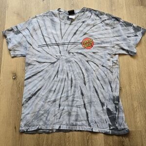 Santa Cruz Skateboards Gray Tie-Dye Men's Shirt LARGE